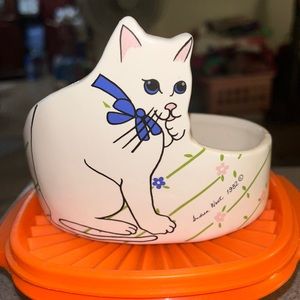 Vintage Andrea West Cat Planter - dated 1982